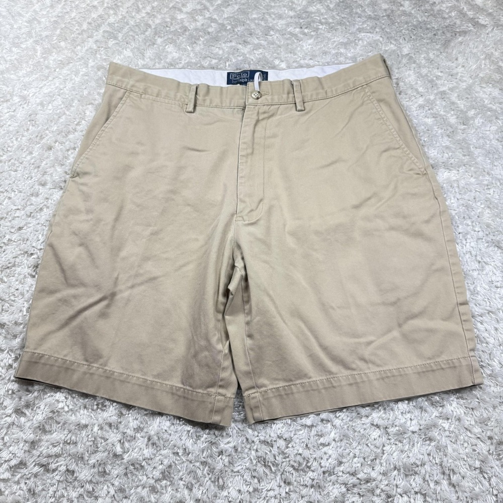 Polo Ralph Lauren Shorts Mens 35 Khaki Classic Chino Prospect Preppy Casual Y2k